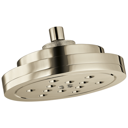 Litze 8” H2Okinetic Round Multi-Function Wall Mount Showerhead - Brilliance® Polished Nickel
