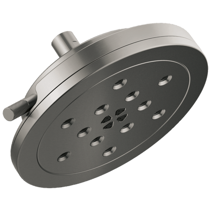 Litze 8” H2Okinetic Round Multi-Function Wall Mount Showerhead - Brilliance® Luxe Steel®