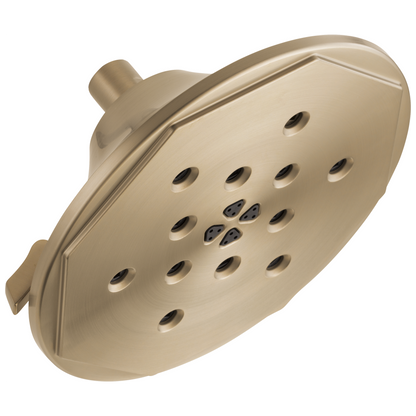 Rook 8” H2Okinetic Round Multi-Function Wall Mount Showerhead - Brilliance® Luxe Gold®