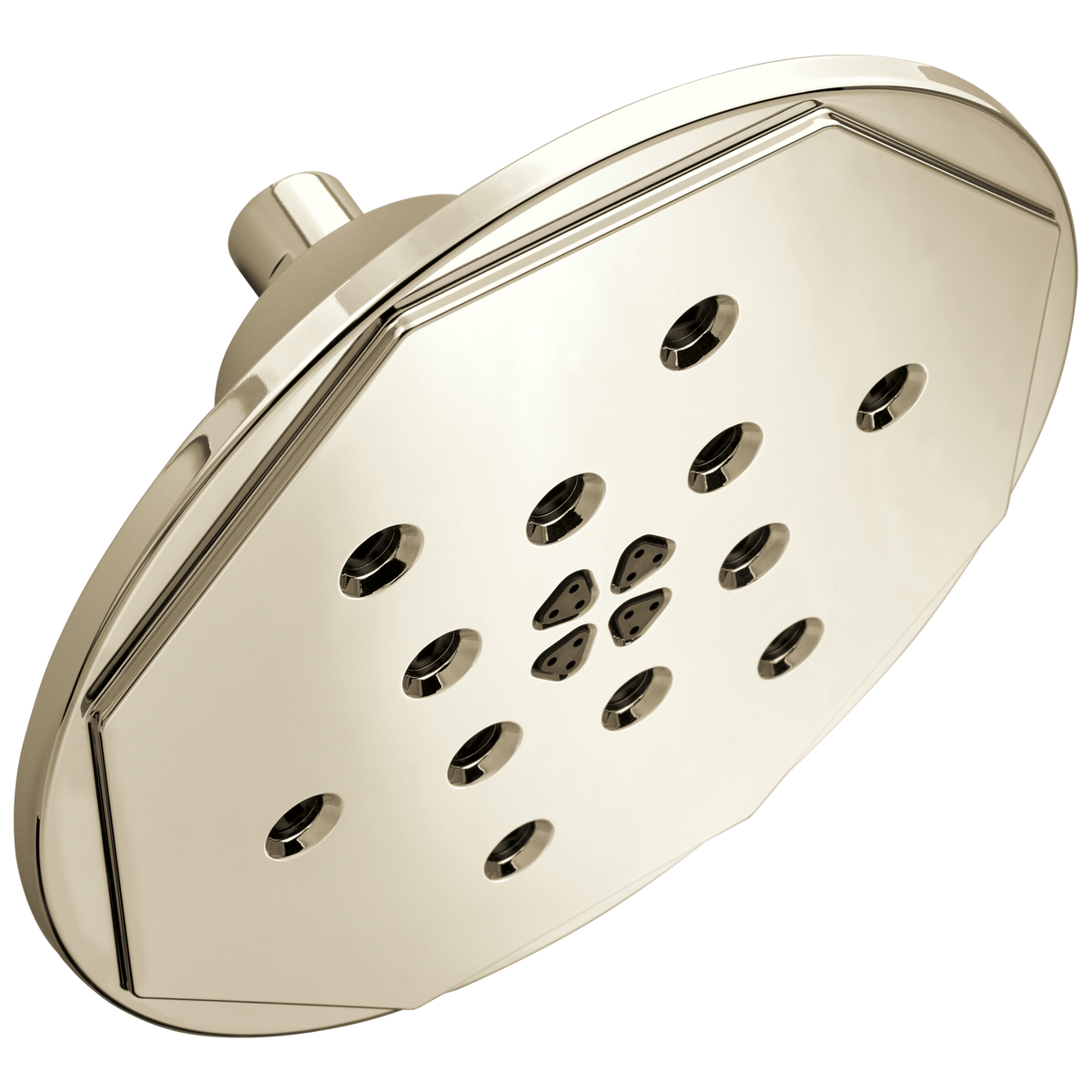 Rook 8” H2Okinetic Round Multi-Function Wall Mount Showerhead - Brilliance® Polished Nickel