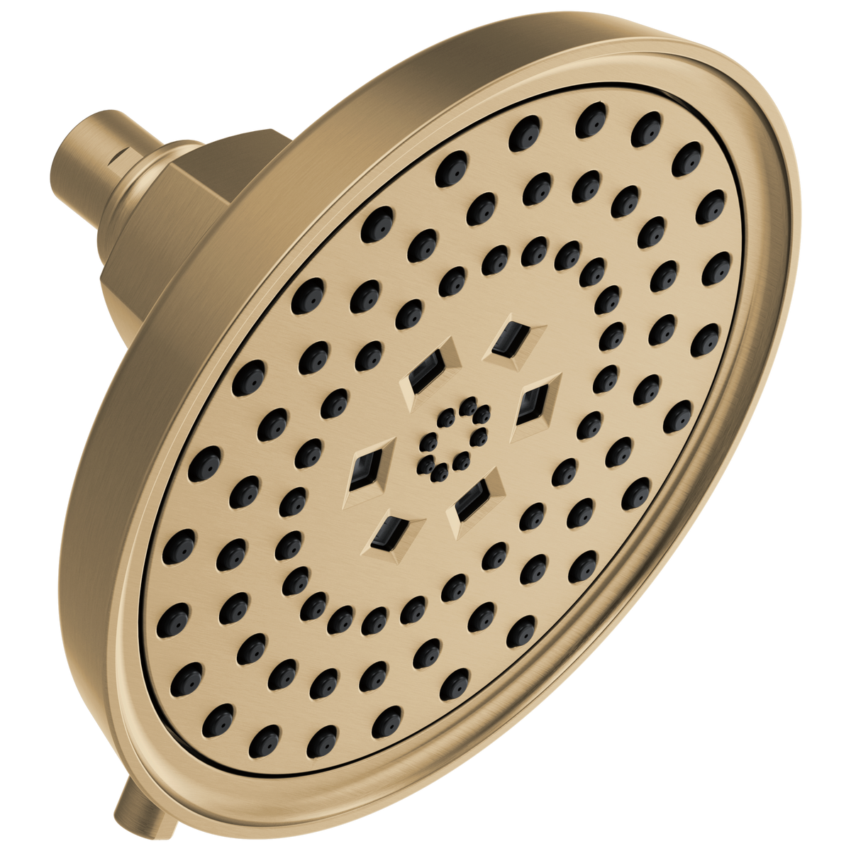 Invari 7 5/8” H2Okinetic Round Multi-Function Shower Head - 2.5 GPM - Brilliance® Luxe Gold®