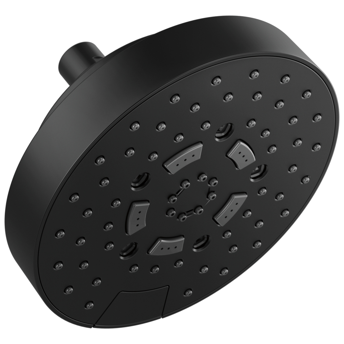 Essential Shower Series 7” Linear Round H2Okinetic Multi-Function Wall Mount Shower Head - 1.5 GPM - Matte Black