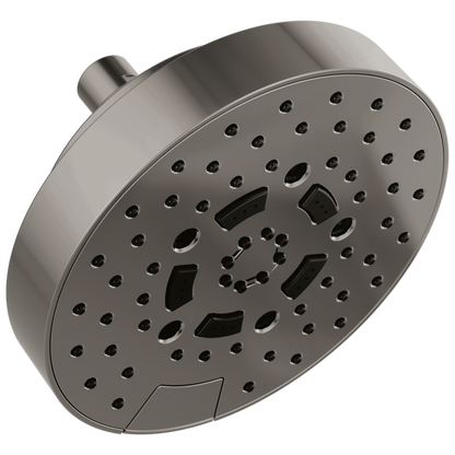 Essential Shower Series 7" Linear Round H2Okinetic Multi-Function Wall Mount Shower Head - 1.75 GPM - Brilliance® Black Onyx