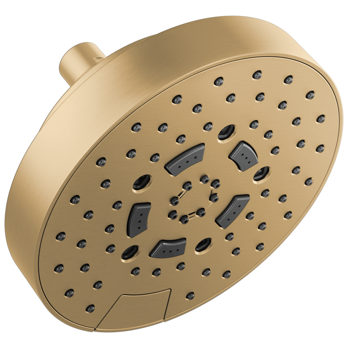 Essential Shower Series 7" Linear Round H2Okinetic Multi-Function Wall Mount Shower Head - 1.75 GPM - Brilliance® Luxe Gold®