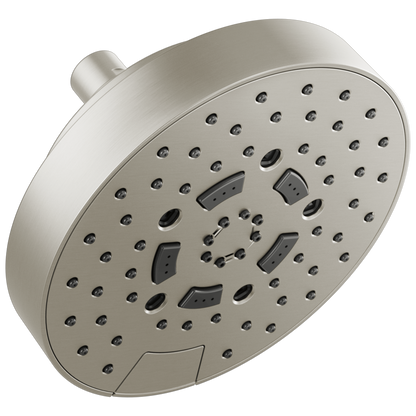 Essential Shower Series 7" Linear Round H2Okinetic Multi-Function Wall Mount Shower Head - 1.75 GPM - Brilliance® Luxe Nickel®