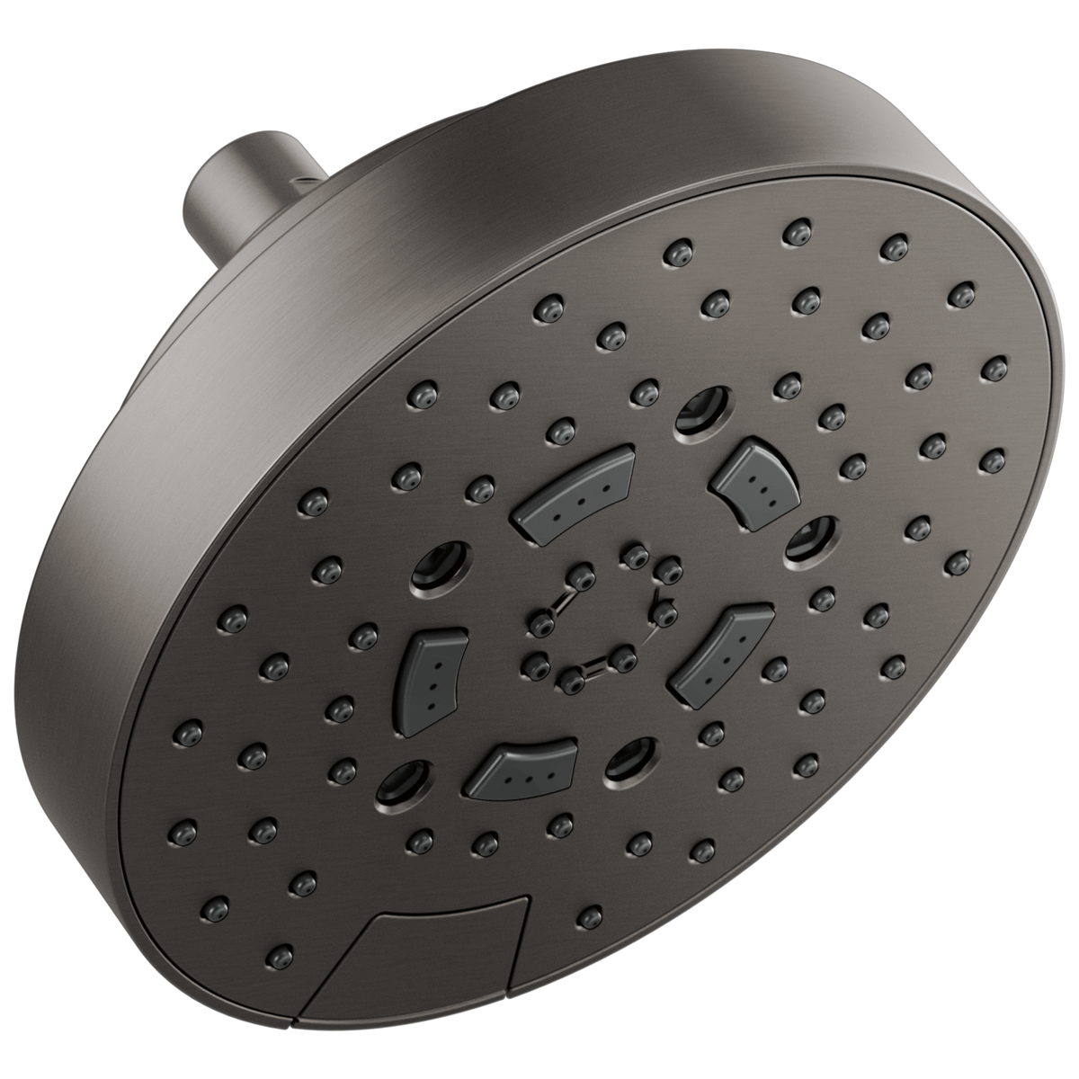 Essential Shower Series 7" Linear Round H2Okinetic Multi-Function Wall Mount Shower Head - 1.75 GPM - Brilliance® Luxe Steel®