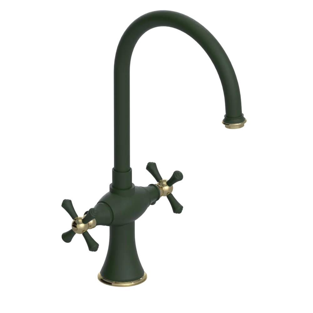 Rubinet Two Handle Single Hole Kitchen Set Green Envy