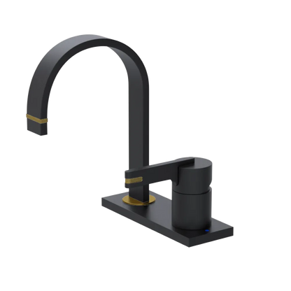 Rubinet 4" Centre Single Control Lav. Set (less drain) Matt Black