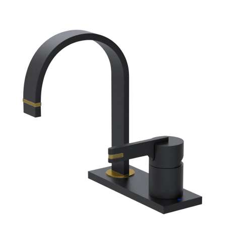 Rubinet 4" Centre Single Control Lav. Set (less drain) Matt Black