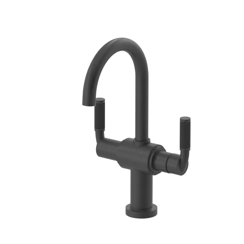 Rubinet Single Hole Dual Handle Lav. Set. (less drain) Matt Black