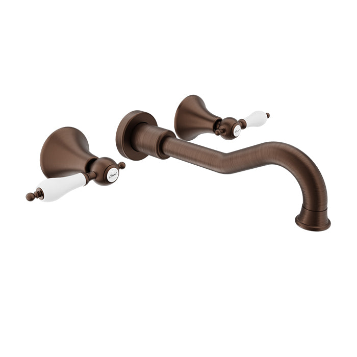 Baril Two handles wall-mounted lavatory faucet, drain not included