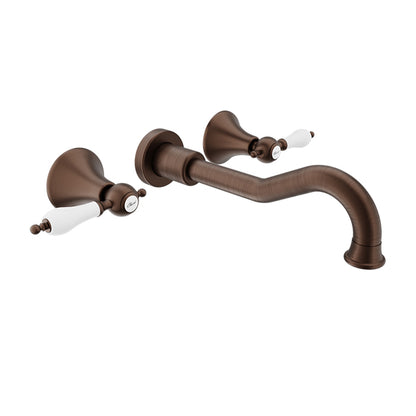 Baril Two handles wall-mounted lavatory faucet, drain not included