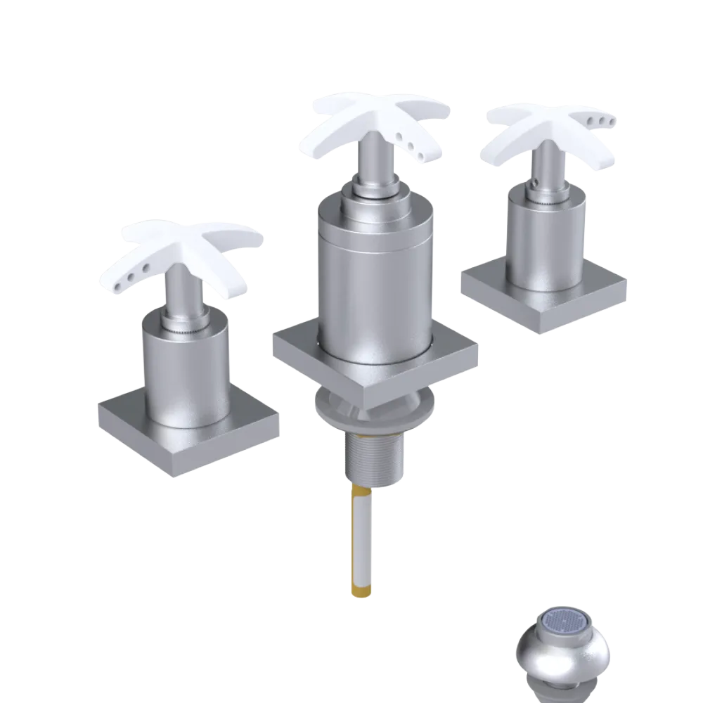 Rubinet Bidet Fitting with Spray, Diverter, and Vacuum Breaker (less drain) Satin Chrome