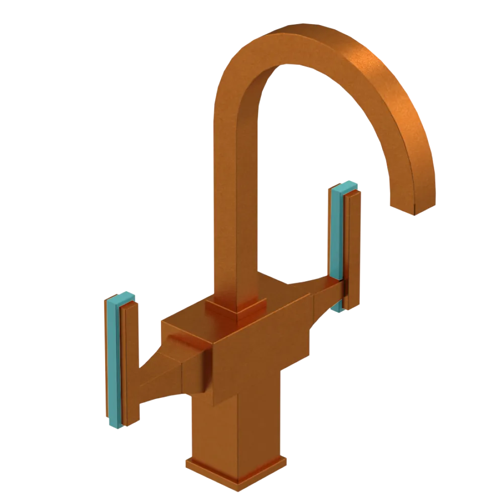 Rubinet Single Hole Dual Handle Lav. Set. (less drain) Antique Copper Matt