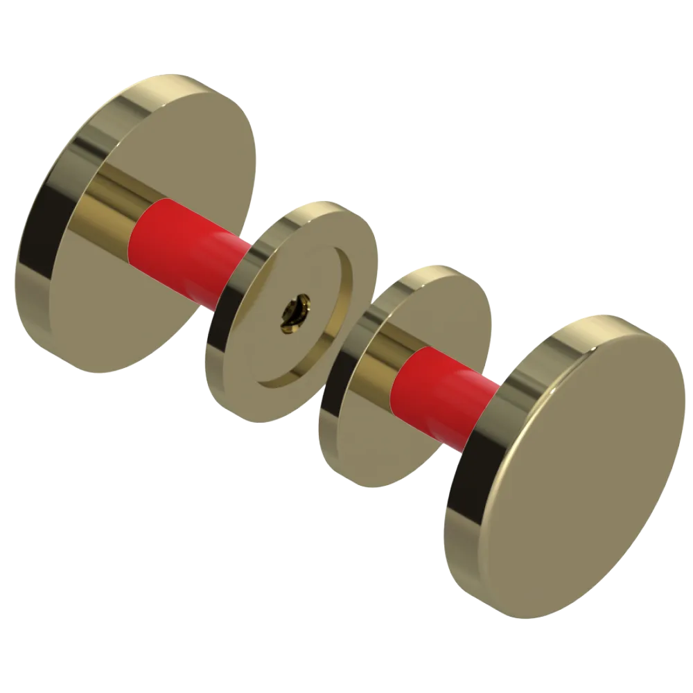 Rubinet Shower Door Knob (set) Natural Brass