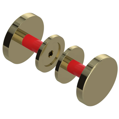 Rubinet Shower Door Knob (set) Natural Brass