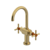 Rubinet Single Hole Dual Handle Lav. Set with LaSalle Spout (less drain) Satin Brass
