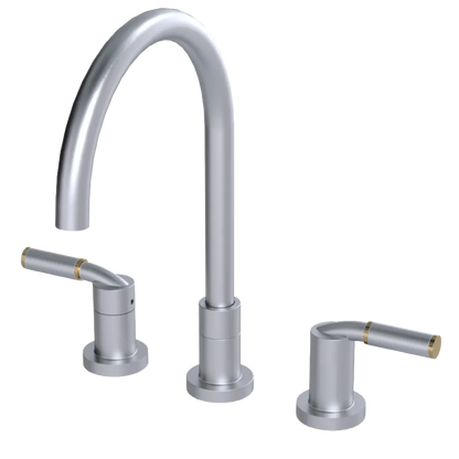 Rubinet Widespread Kitchen Set Satin Chrome