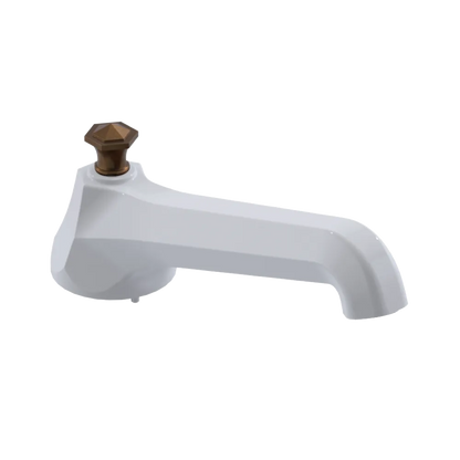 Rubinet Tub Filler Spout Deck Mount White