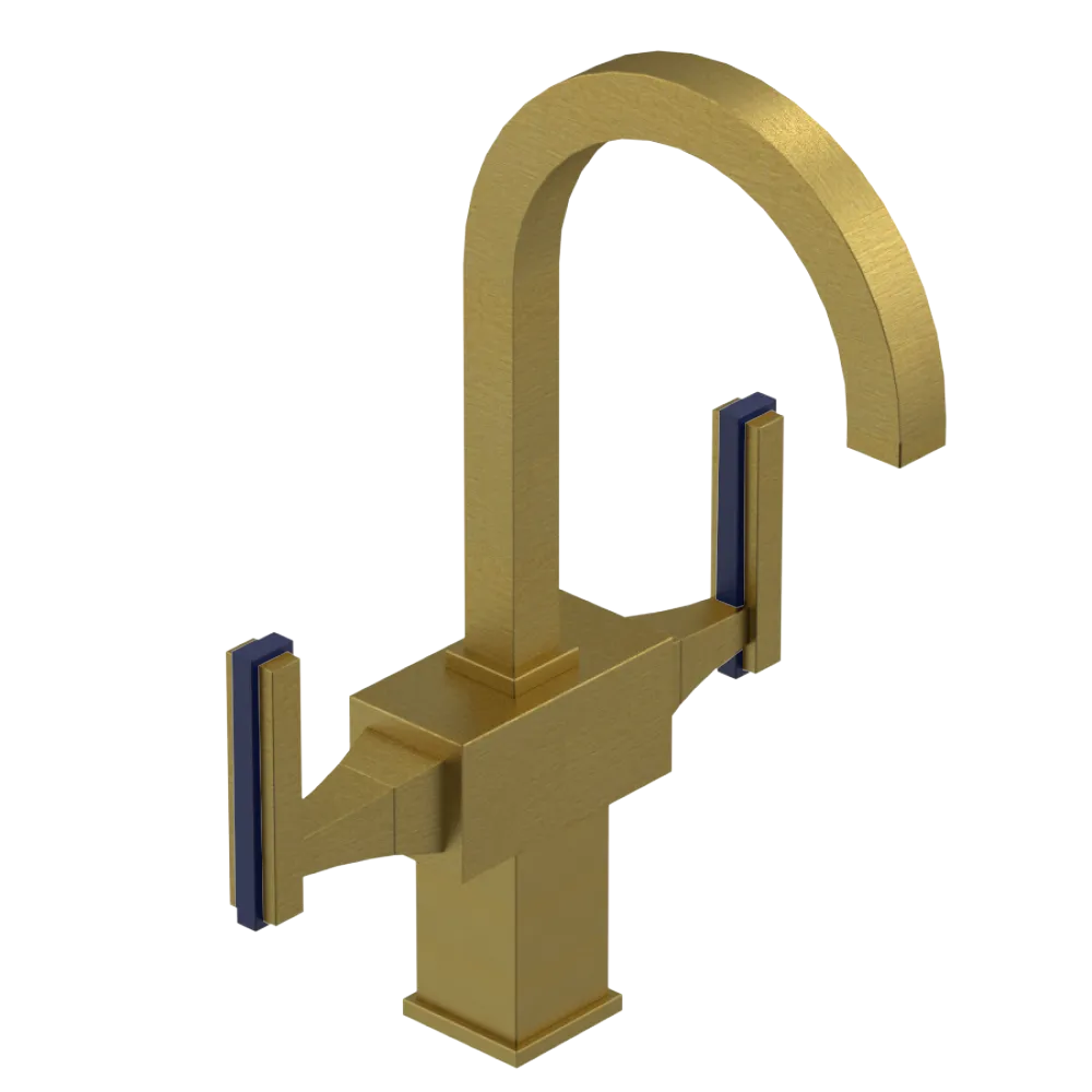 Rubinet Single Hole Dual Handle Lav. Set. (less drain) Antique Brass Matt