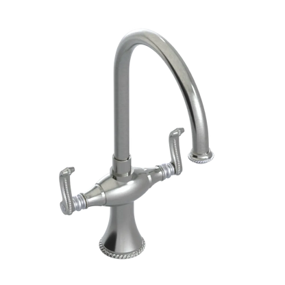 Rubinet Two Handle Single Hole Kitchen Set Satin Nickel