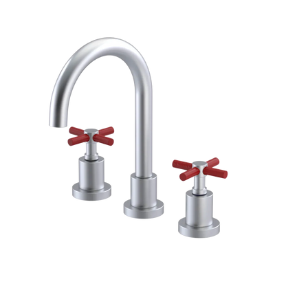 Rubinet Widespread Lav. Set. (less drain) Satin Chrome