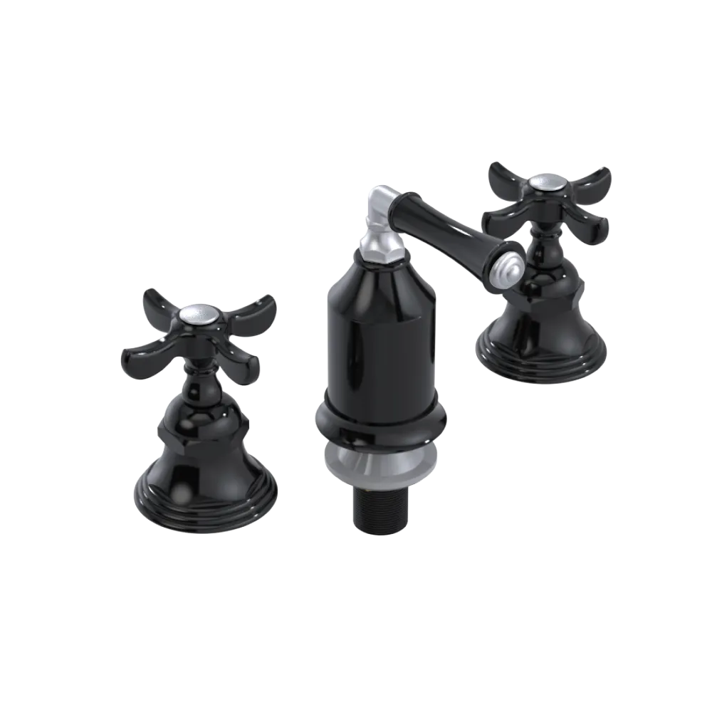 Rubinet Bidet Fitting with Spray, Diverter, and Vacum Breaker (Less Drain) Black