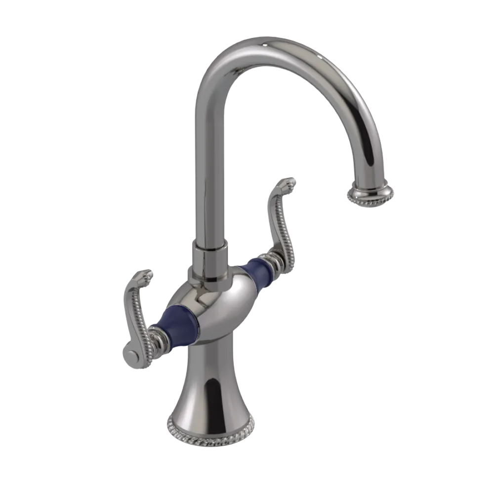 Rubinet Single Hole Dual Handle Lav. Set. (less drain) Polished Nickel