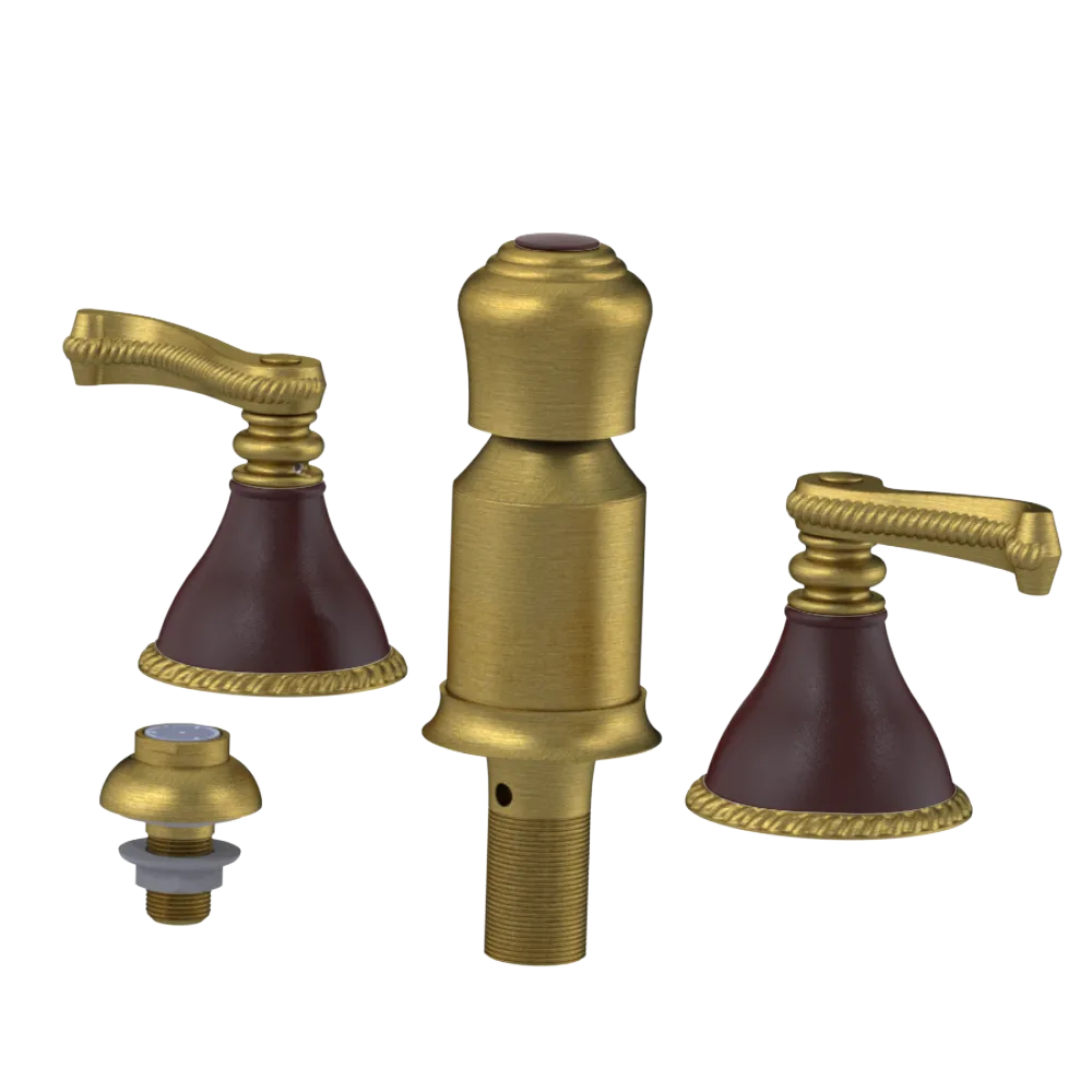 Rubinet Bidet Fitting with Spray, Diverter, and Vacum Breaker (Less Drain) Antique Brass Matt