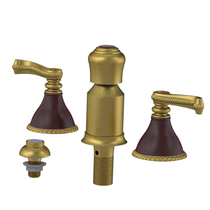 Rubinet Bidet Fitting with Spray, Diverter, and Vacum Breaker (Less Drain) Antique Brass Matt