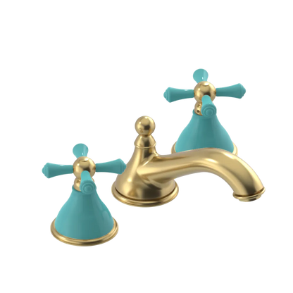 Rubinet Widespread Lav. Set. (less drain) Satin Brass