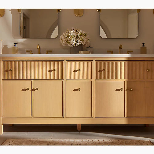 Kohler Malin By Studio Mcgee Cabinet With Sinks And Quartz Top 72-Inch Double-Sink Bathroom Vanity