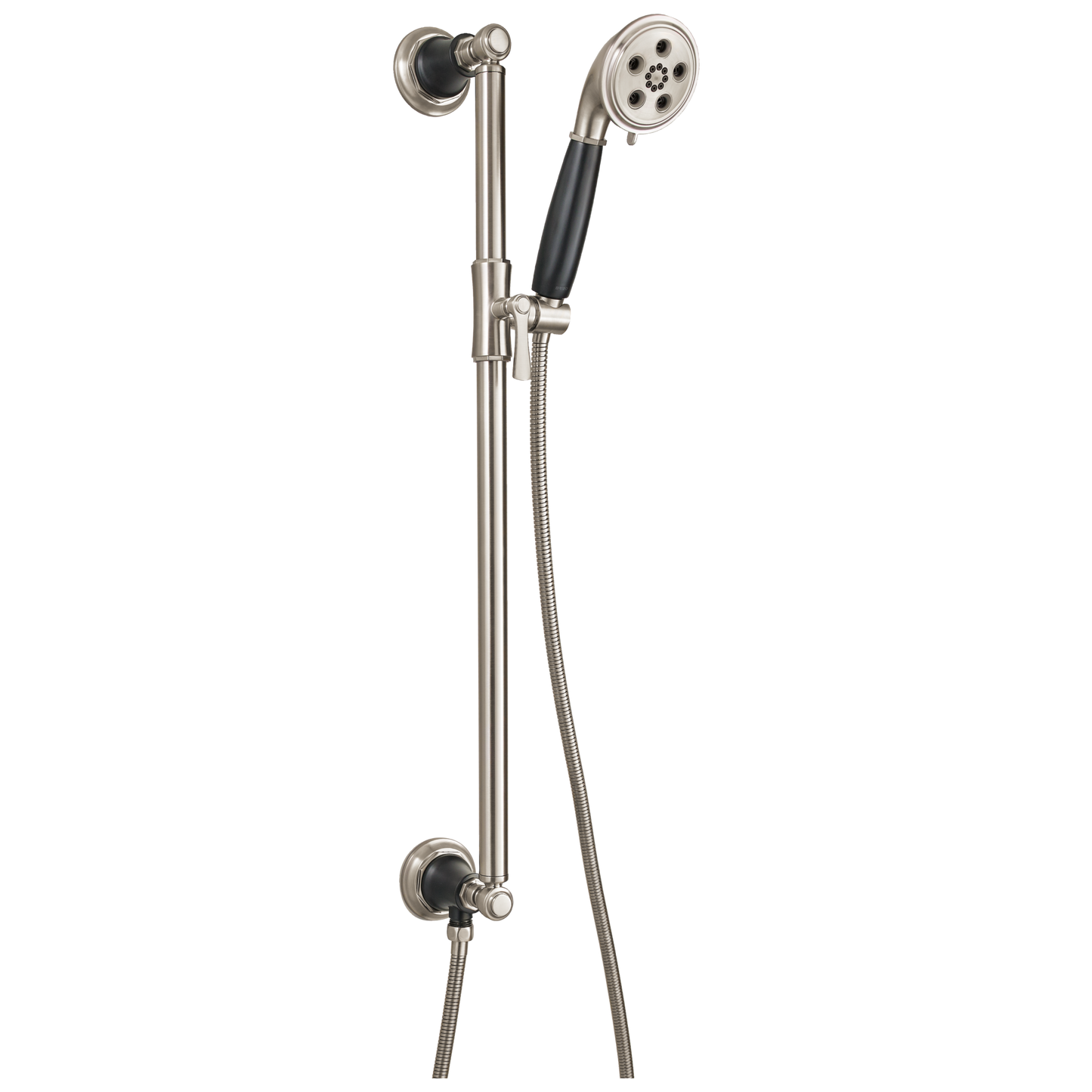 Rook Slide Bar Handshower With H2OKinetic Technology - Matte Black / Brilliance® Luxe Nickel®