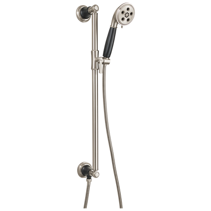 Rook Slide Bar Handshower With H2OKinetic Technology - Matte Black / Brilliance® Luxe Nickel®