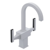 Rubinet Single Hole Dual Handle Lav. Set. (less drain) Matt White