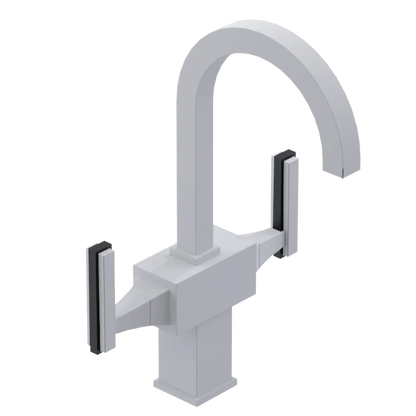 Rubinet Single Hole Dual Handle Lav. Set. (less drain) Matt White