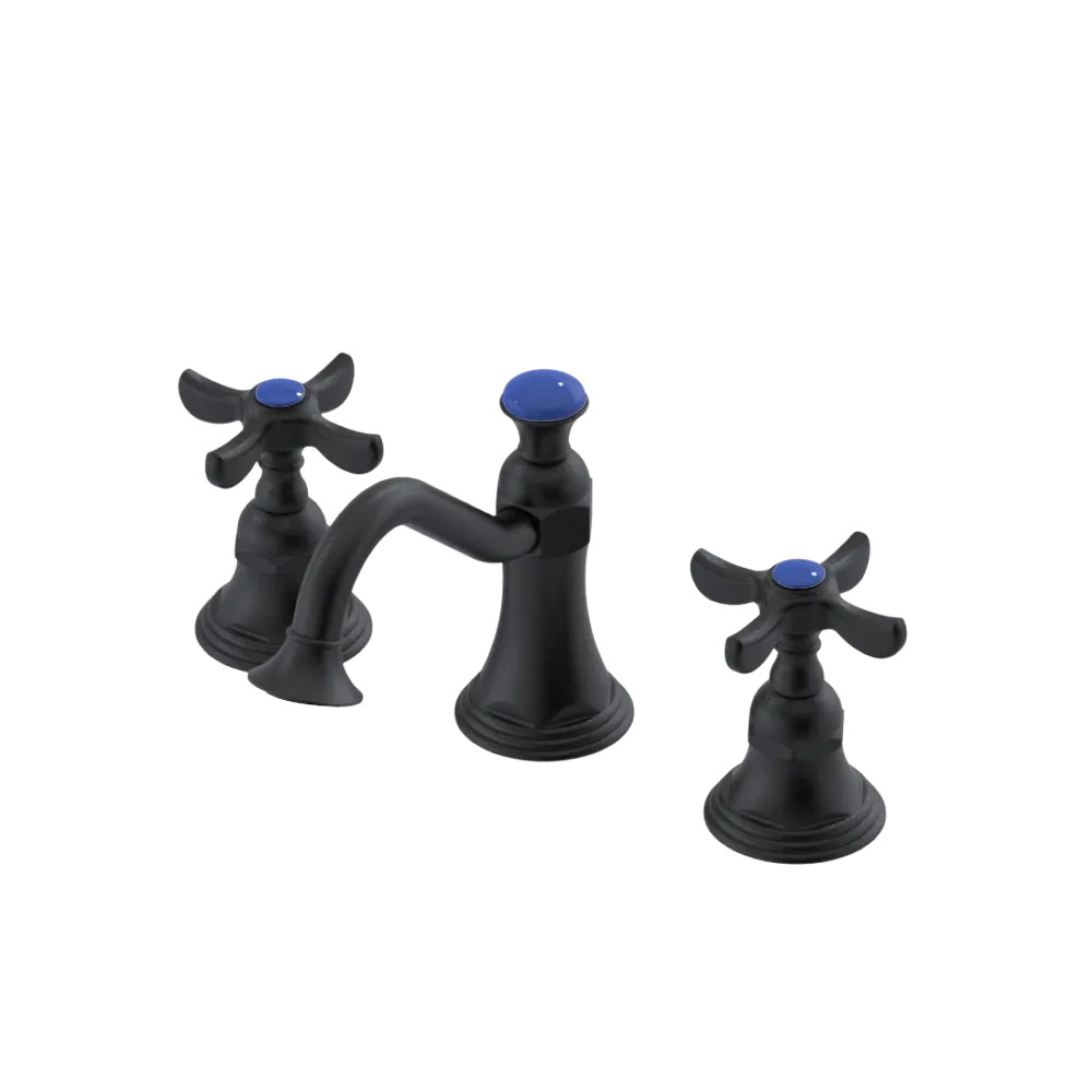 Rubinet Widespread Lav. Set. (less drain) Matt Black