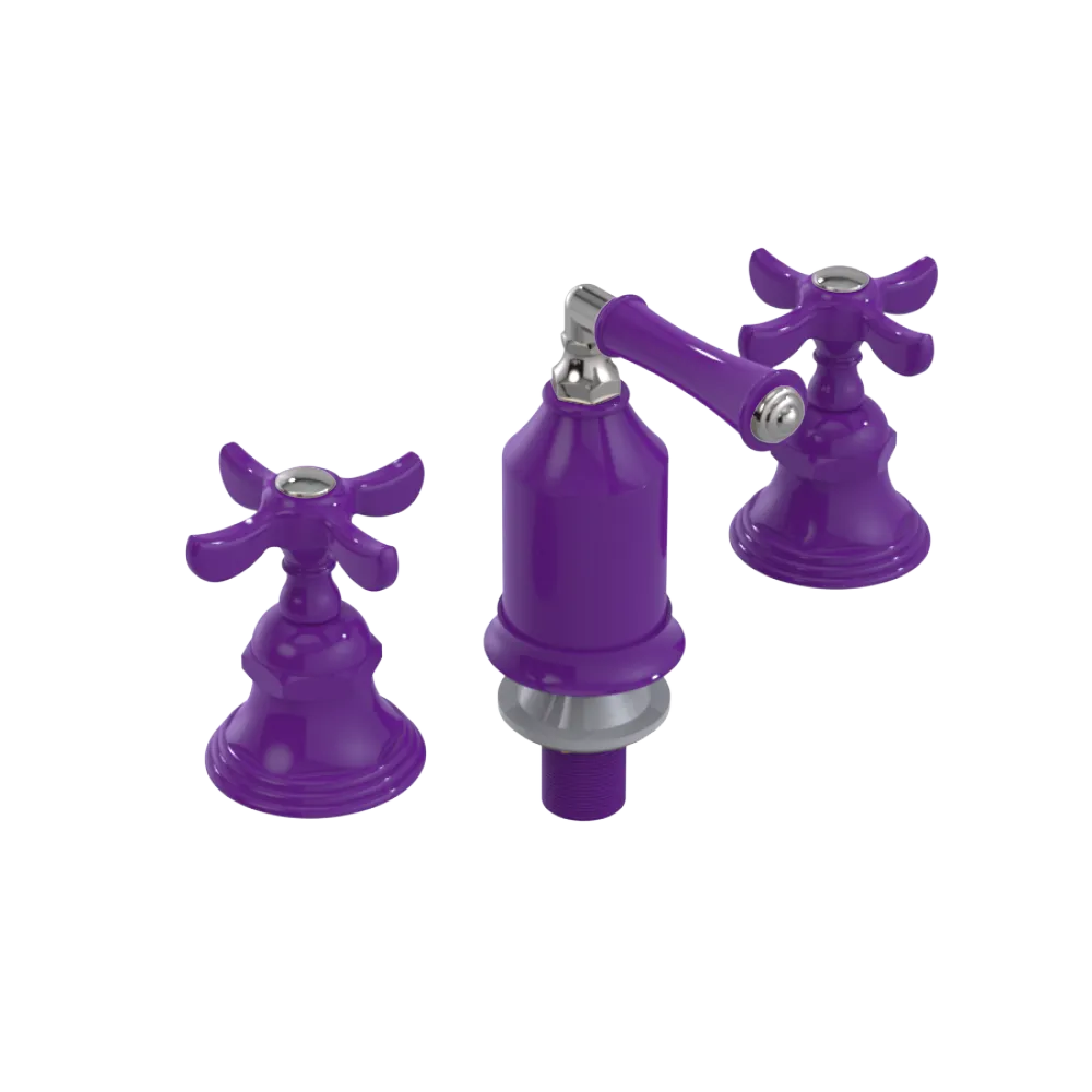 Rubinet Bidet Fitting with Spray, Diverter, and Vacum Breaker (Less Drain) Purple Haze