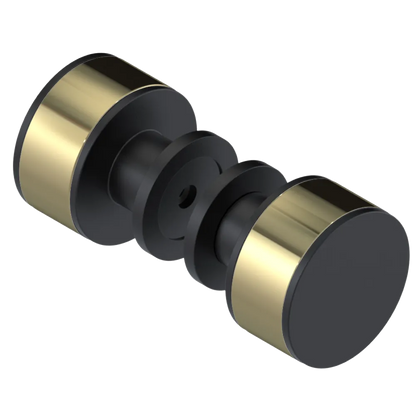Rubinet Shower Door Knob (set) Matt Black