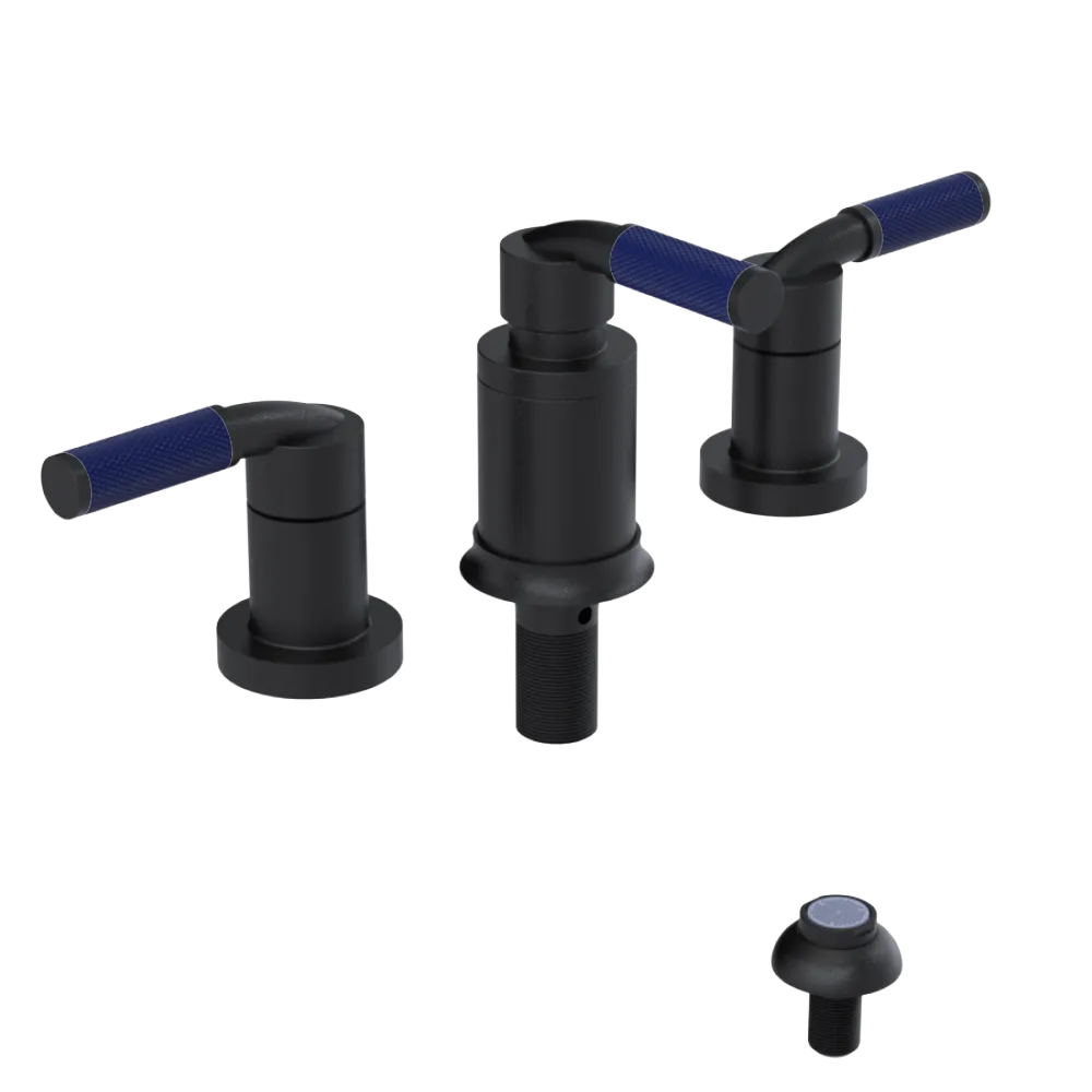 Rubinet Bidet Fitting with Spray, Diverter, and Vacum Breaker (Less Drain) Matt Black
