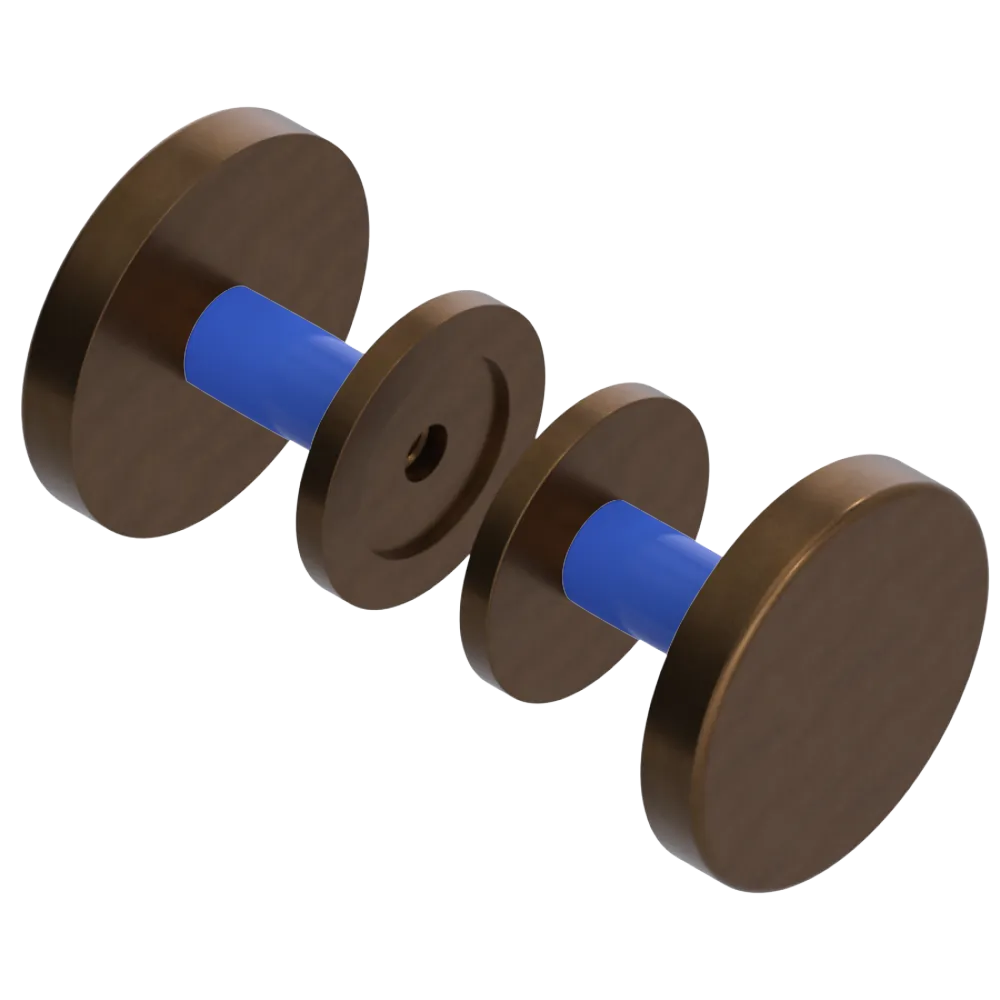 Rubinet Shower Door Knob (set) Tuscan Brass