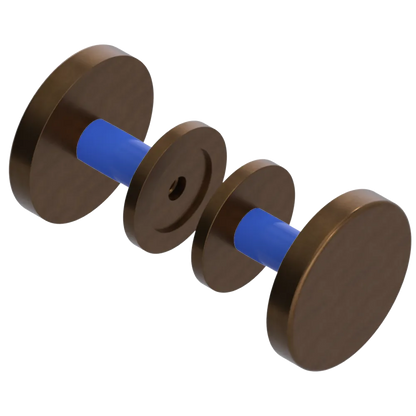 Rubinet Shower Door Knob (set) Tuscan Brass