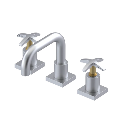 Rubinet Widespread Lav. Set. with Genesis spout (less drain) Satin Chrome