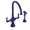 Rubinet Two Handle Single Hole Kitchen Set with Hand Spray Midnight Blue