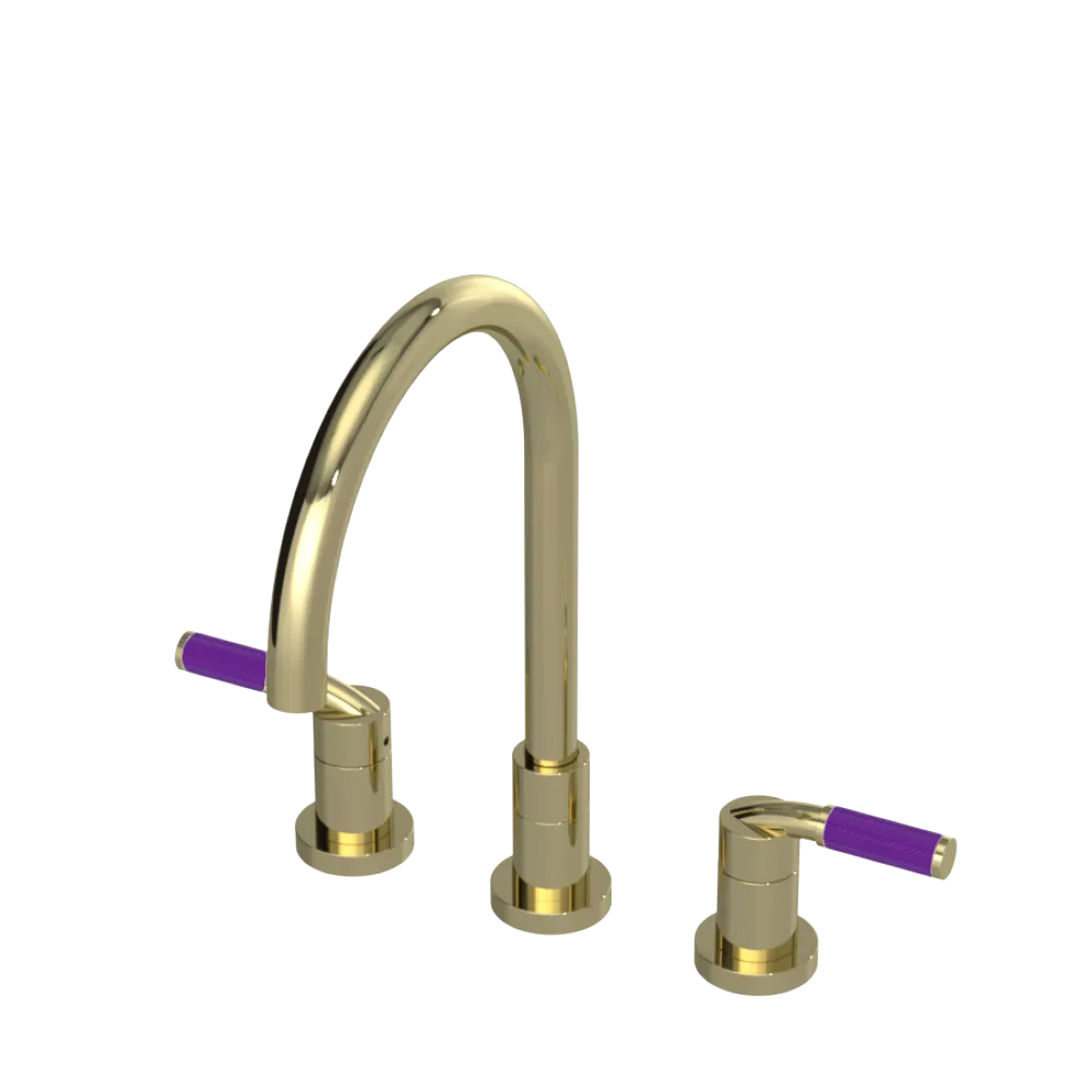 Rubinet Widespread Kitchen Set Gold