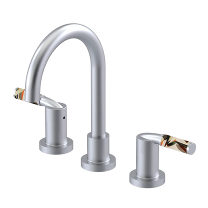 Rubinet Widespread Lav set (less drain) Satin Chrome