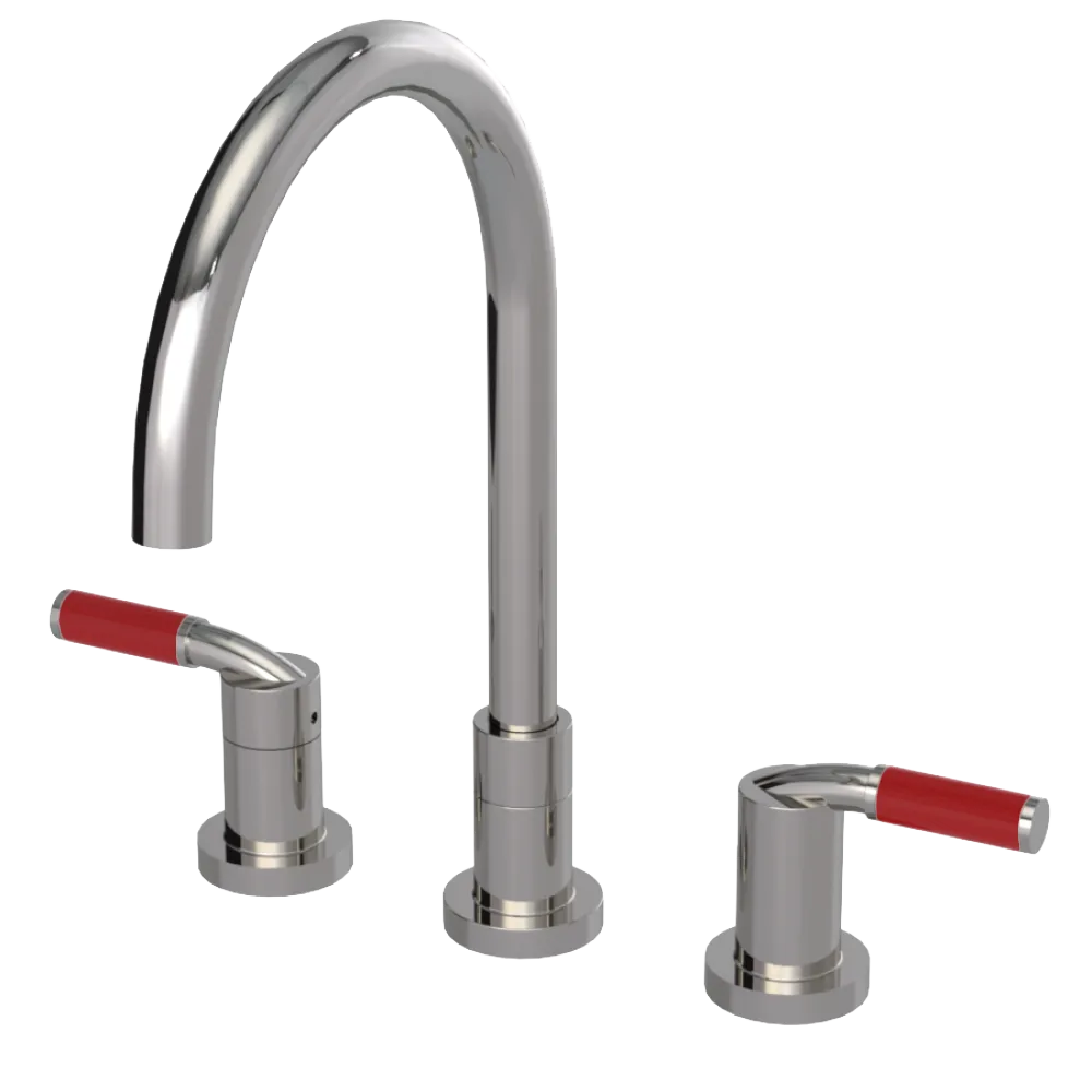 Rubinet Widespread Kitchen Set Polished Nickel