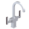 Rubinet Single Hole Dual Handle Lav. Set. (less drain) Satin Chrome