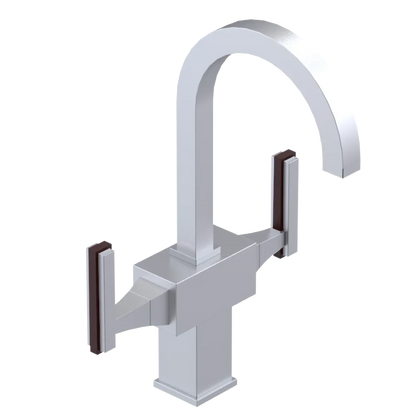 Rubinet Single Hole Dual Handle Lav. Set. (less drain) Satin Chrome