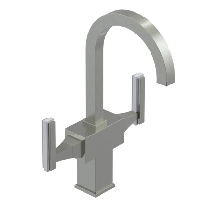 Rubinet Single Hole Dual Handle Lav. Set. (less drain) Satin Nickel